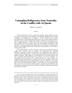 Untangling Belligerency from Neutrality in the Conflict with Al
