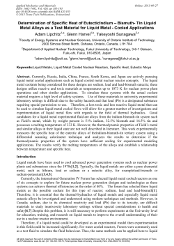Determination of Specific Heat of EutecticIndium &ndash; Bismuth