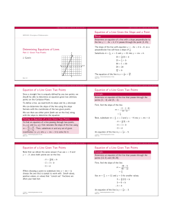 Equation of a Line, Given Two Points