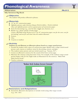 Phonological Awareness - Florida Center for Reading Research