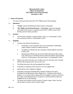 of 4 Minnesota State Lottery Official Drawing Rules