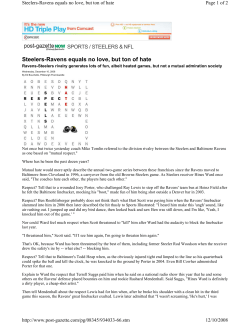 Steelers-Ravens equals no love, but ton of hate