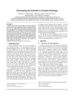Developing the Animals in Context Ontology