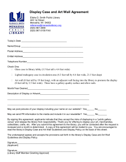 Display Case and Art Wall Agreement