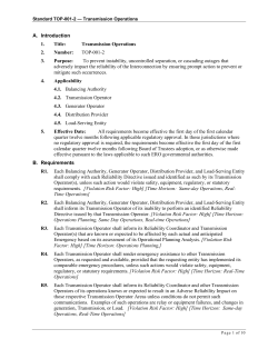 A. Introduction 1. Title: Transmission Operations 2. Number: TOP