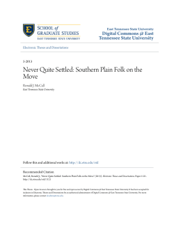 Never Quite Settled: Southern Plain Folk on the Move