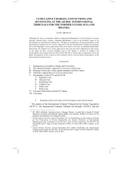 cumulative charges, convictions and sentencing at the ad hoc