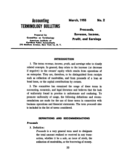 Proceeds, Revenue, Income, Profit and Earnings