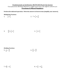 Fundamentals of Arithmetic MATH 060 Brush