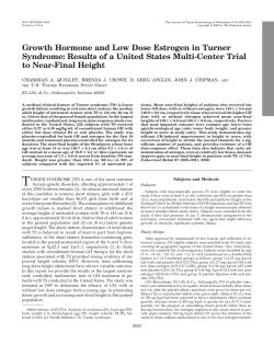 Growth Hormone and Low Dose Estrogen in Turner Syndrome