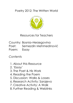Bosnia Herzgovina - Scottish Poetry Library