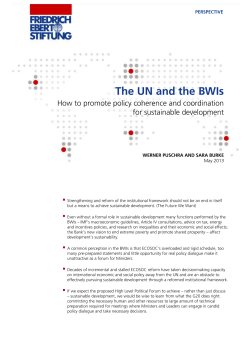 The UN and the BWIs - Dialogue on Globalization