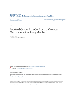 Perceived Gender Role Conflict and Violence: Mexican American