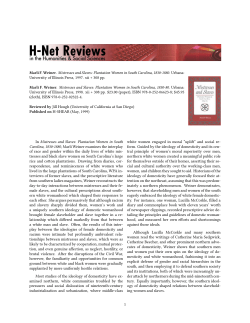Jill Hough on Mistresses and Slaves: Plantation Women in - H-Net