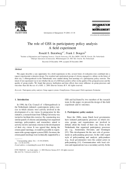 The role of GSS in participatory policy analysis A