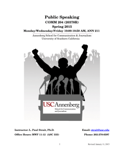 Public Speaking - University of Southern California