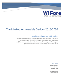 The Market for Hearable Devices 2016-2020
