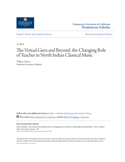 the Changing Role of Teacher in North Indian Classical Music