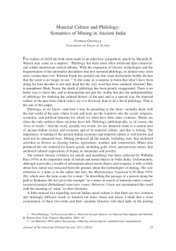 Material Culture and Philology