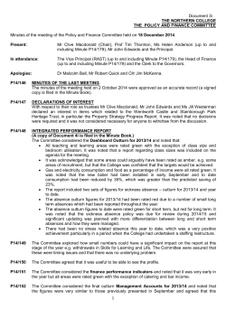 Document 3i 1 THE NORTHERN COLLEGE THE POLICY AND