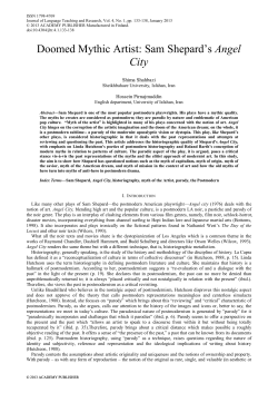 Doomed Mythic Artist: Sam Shepard`s Angel City