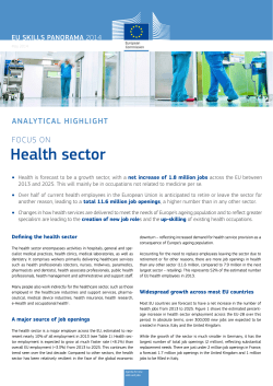 Health sector - Skills Panorama