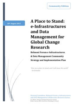 A Place to Stand: e-Infrastructures and Data Management for Global