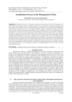 Socialization Process in the Management of Man