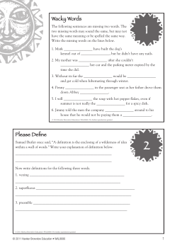Please Define Wacky Words - Hawker Brownlow Education