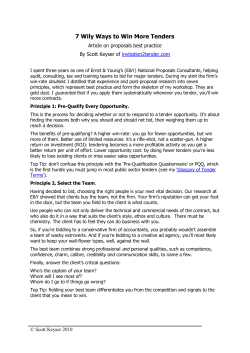 7 Wily Ways to Win More Tenders - Top
