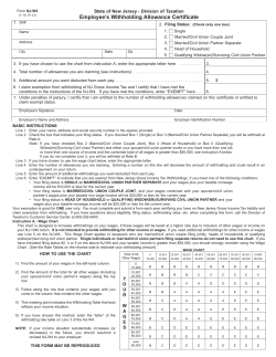 Form NJ-W4 - State of New Jersey