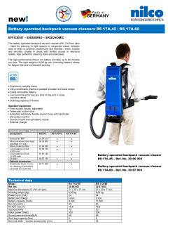 Battery operated backpack vacuum cleaners RS 17A-45 / RS 17A-60