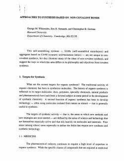 ap+roaches to synthesis based on non-covalent bonds