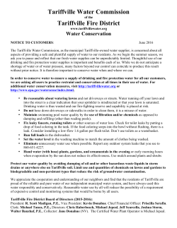 CCR June 2016 - Final - Tariffville Water Commission