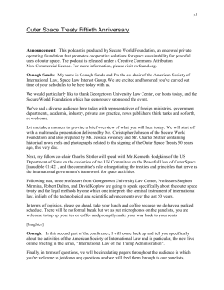 Outer Space Treaty Fiftieth Anniversary