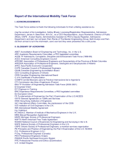 Report of the International Mobility Task Force