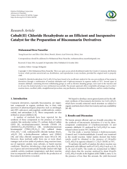 Cobalt (II) Chloride Hexahydrate as an Efficient and Inexpensive
