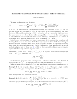 BOUNDARY BEHAVIOR OF POWER SERIES