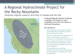 A Regional Hydroclimate Project for the Rocky Mountains