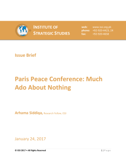 Paris Peace Conference: Much Ado About Nothing