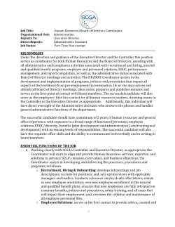 JOB SUMMARY Under the direction and guidance of the