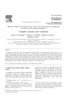 Complex systems and valuation