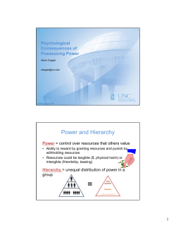 Psychological Consequences of Possessing Power