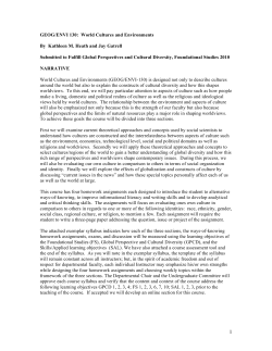 GEOG/ENVI 130: World Cultures and