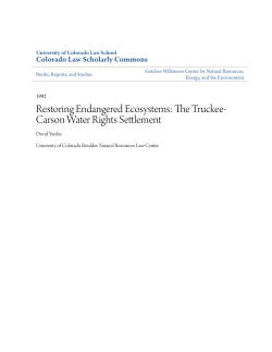 The Truckee-Carson Water Rights Settlement