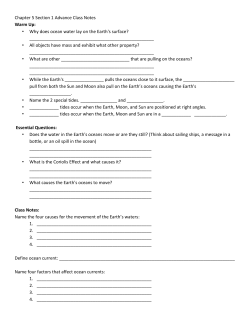 Chapter 5 Section 1 Advance Class Notes Warm Up: &bull; Why does