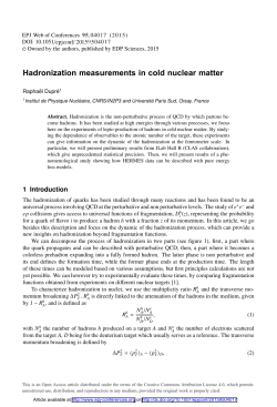Hadronization measurements in cold nuclear matter