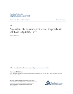 An analysis of consumer preferences for peaches in Salt Lake City