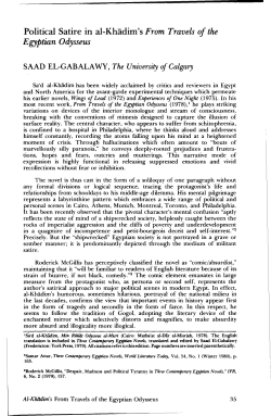 Political Satire in al-Khadim`s From Travels of the Egyptian Odysseus