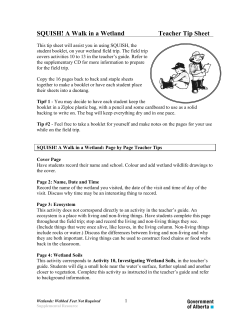 Wetlands: Webbed Feet Not Required SQUISH! A Walk in a Wetland